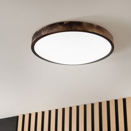 LED стельовий світильник OAK SMOKY SLIM LED/36W/230V 4000K, діаметр 47 см, дуб/темно-коричневий