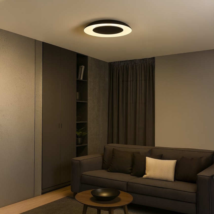 LED стельовий світильник PIATTINO LED/30Вт/230В 3000/4000/6000К діам. 40 см чорний