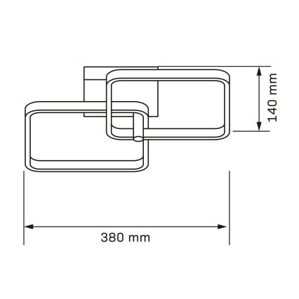 LED стельовий світильник ROBERT LED/25W/230V 25x38 см чорний