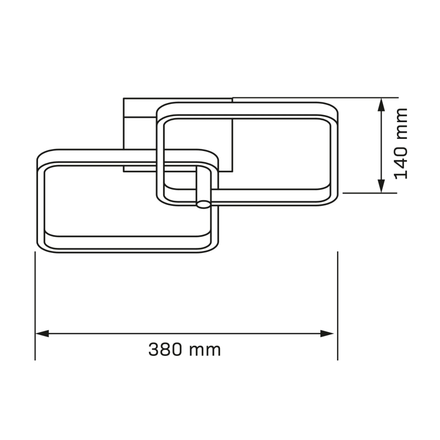 LED стельовий світильник ROBERT LED/25W/230V 25x38 см чорний