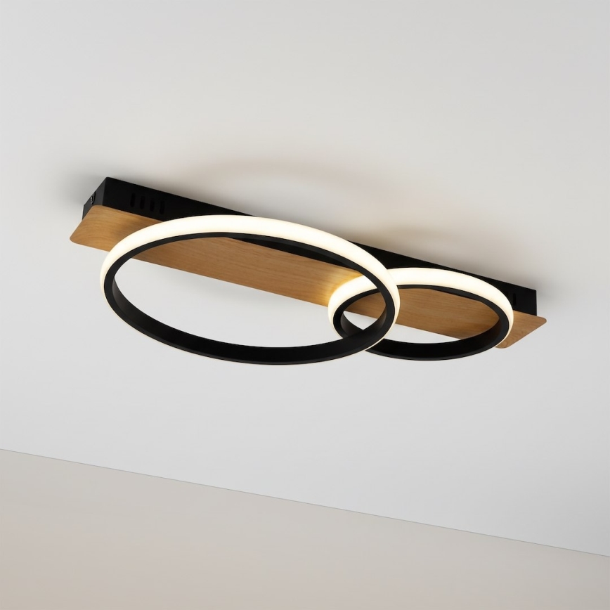 LED стельовий світильник ROWENA LED/14Вт/230В чорний/коричневий