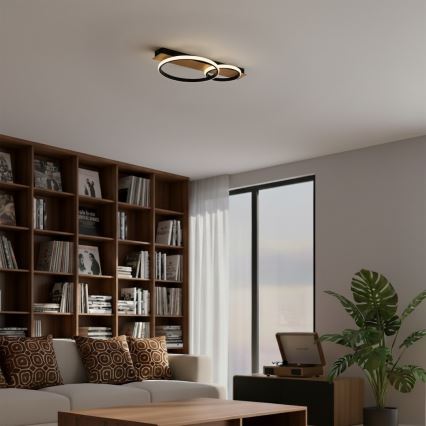 LED стельовий світильник ROWENA LED/14Вт/230В чорний/коричневий