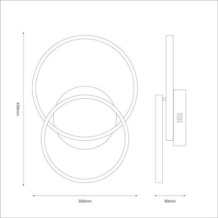 LED-стельовий світильник TITANO LED/12W/230V чорний
