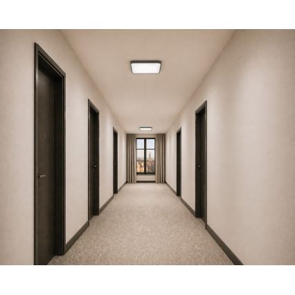 LED стельовий світильник з датчиком руху та датчиком сутінків WILTON LED/24 Вт/230 В 4000 К 33x33 см антрацит