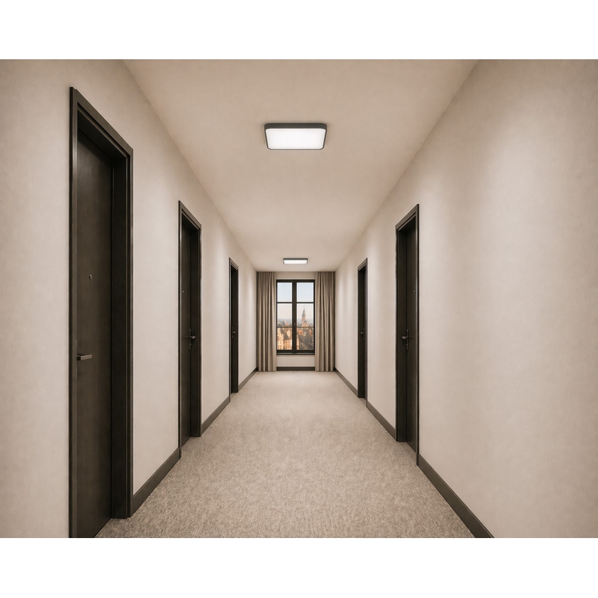LED стельовий світильник з датчиком руху та датчиком сутінків WILTON LED/24 Вт/230 В 4000 К 33x33 см антрацит