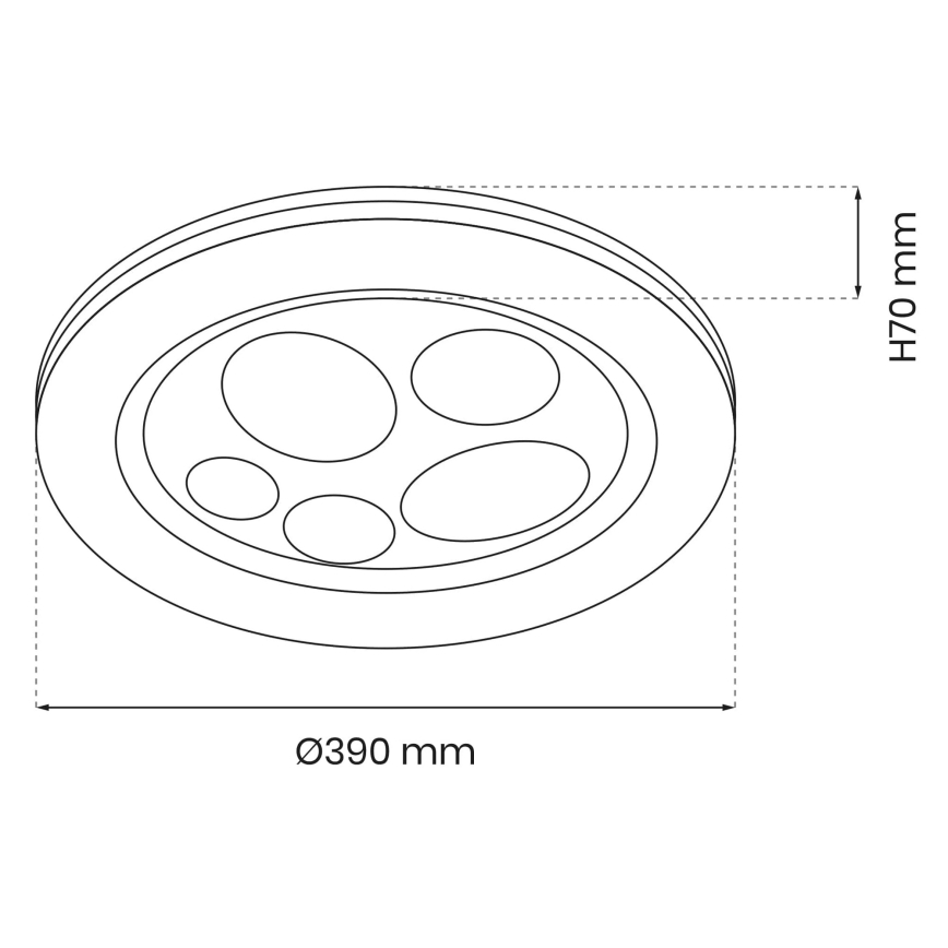 LED Стельовий світильник з регулюванням яскравості BUBBLES LED/48W/230V + дистанційне керування