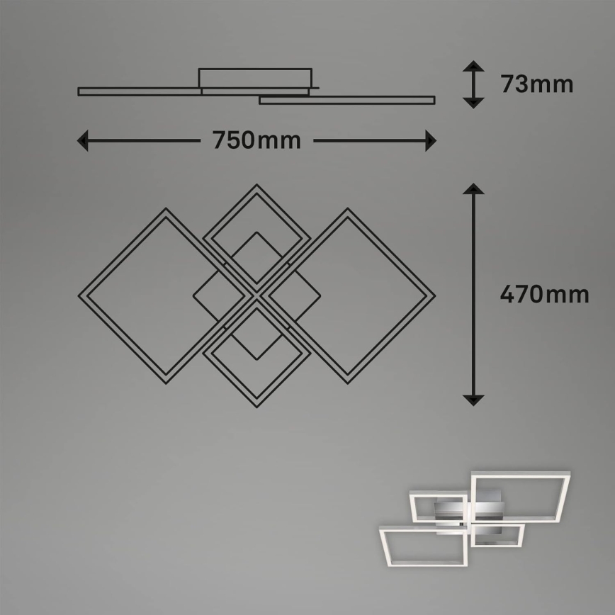 LED стельовий світильник з регулюванням яскравості LED/42W/230V 3000K матовий хром