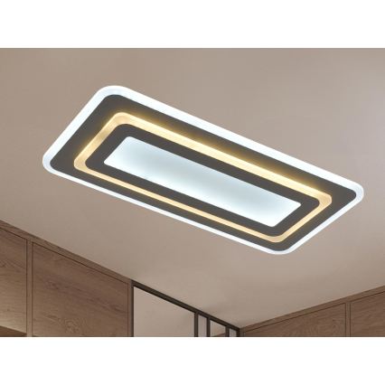 LED стельовий світильник з регулюванням яскравості LED/85W/230V 3000-6500K сірий + пульт дистанційного керування