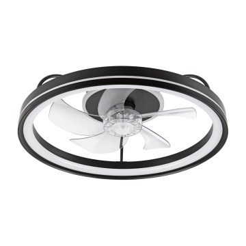 LED Стельовий світильник з вентилятором та регулюванням яскравості FARGO LED/37W/230V чорний + пульт дистанційного керування