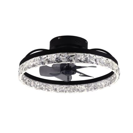 LED Стельовий світильник з вентилятором та регулюванням яскравості LED/35W/230V 3000-6500K чорний + пульт дистанційного керування