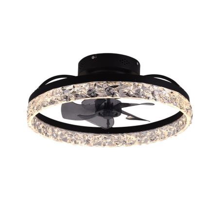 LED Стельовий світильник з вентилятором та регулюванням яскравості LED/35W/230V 3000-6500K чорний + пульт дистанційного керування