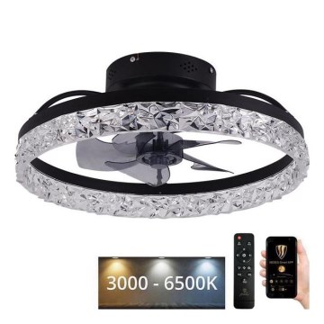 LED Стельовий світильник з вентилятором та регулюванням яскравості LED/35W/230V 3000-6500K чорний + пульт дистанційного керування