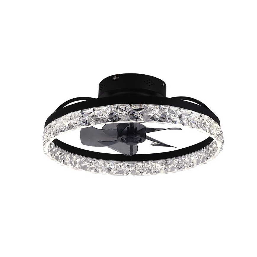 LED Стельовий світильник з вентилятором та регулюванням яскравості LED/35W/230V 3000-6500K чорний + пульт дистанційного керування