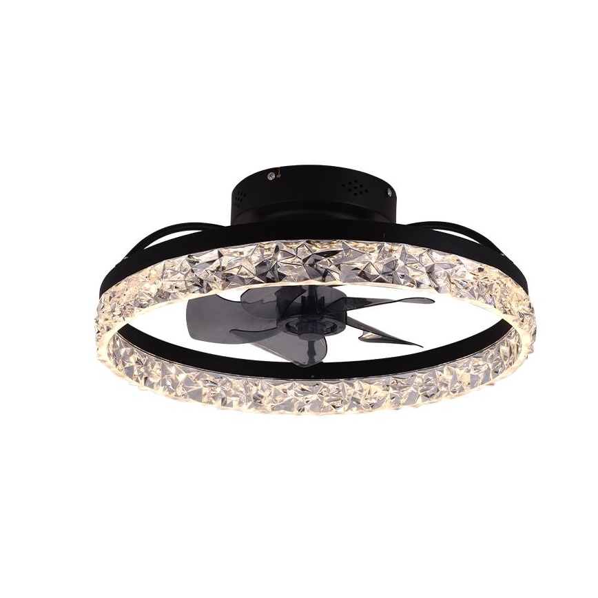 LED Стельовий світильник з вентилятором та регулюванням яскравості LED/35W/230V 3000-6500K чорний + пульт дистанційного керування