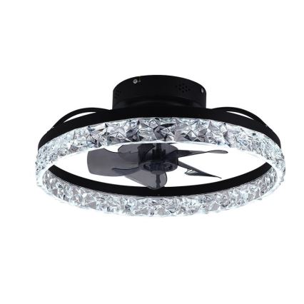LED Стельовий світильник з вентилятором та регулюванням яскравості LED/35W/230V 3000-6500K чорний + пульт дистанційного керування