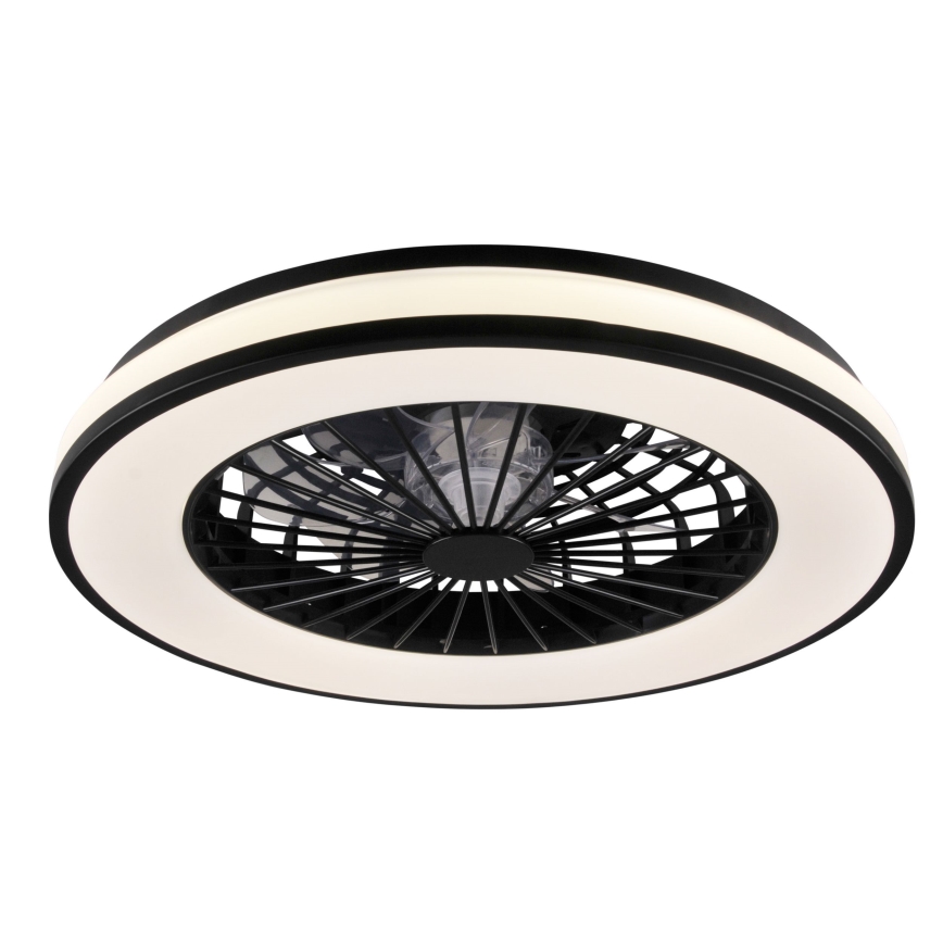 LED Стельовий світильник з вентилятором та регулюванням яскравості LED/48W/230V 3000-6500K чорний + пульт дистанційного керування