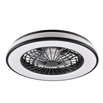 LED Стельовий світильник з вентилятором та регулюванням яскравості LED/48W/230V 3000-6500K чорний + пульт дистанційного керування