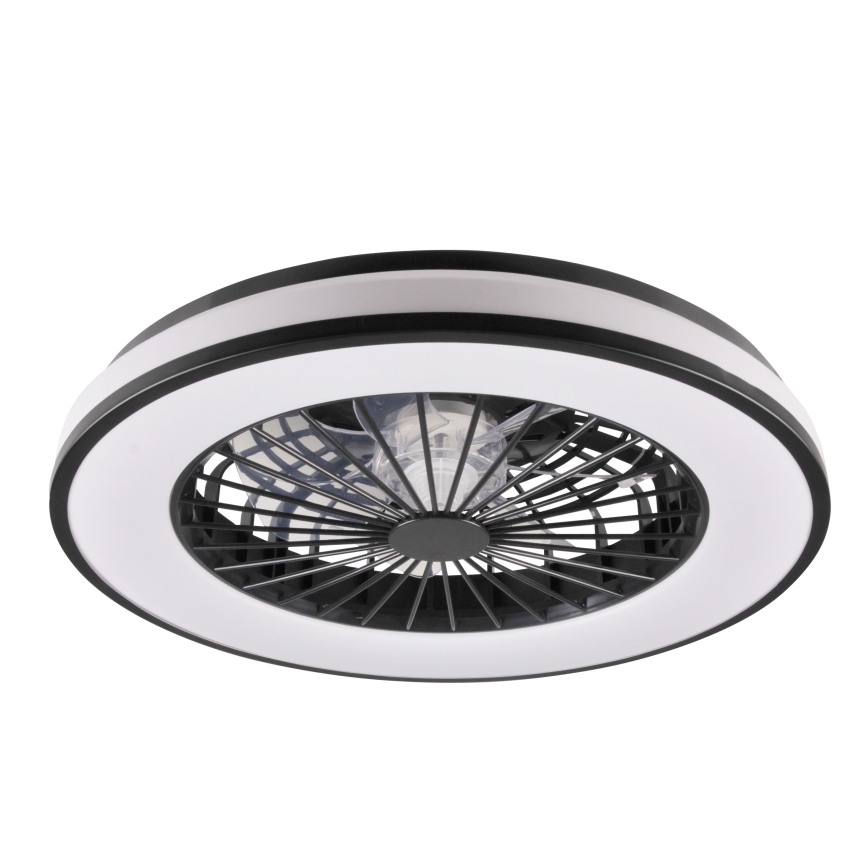 LED Стельовий світильник з вентилятором та регулюванням яскравості LED/48W/230V 3000-6500K чорний + пульт дистанційного керування