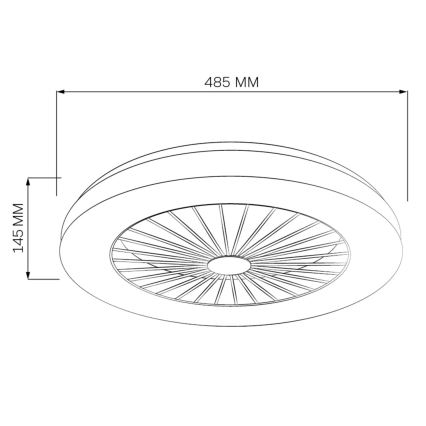 LED Стельовий світильник з вентилятором та регулюванням яскравості LED/48W/230V 3000-6500K чорний + пульт дистанційного керування