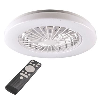 LED Стельовий світильник з вентилятором та регулюванням яскравості LIBYA LED/48W/230V 3000-6500K білий + пульт дистанційного керування