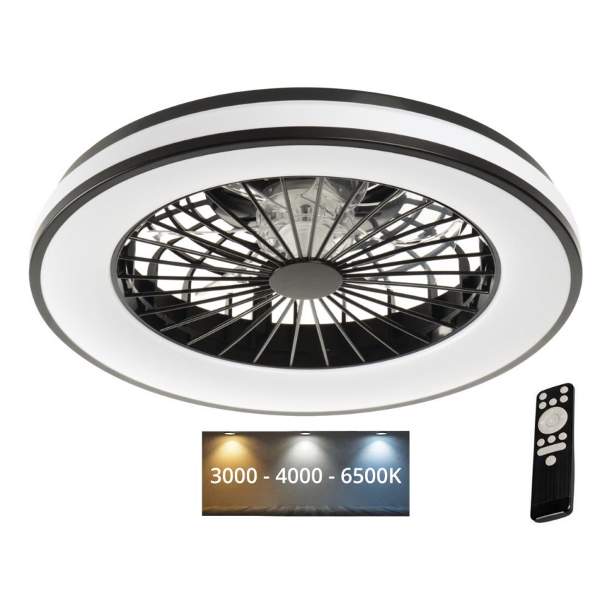 LED Стельовий світильник з вентилятором та регулюванням яскравості PLAVE LED/48W/230V 3000/4000/6500K + пульт дистанційного керування