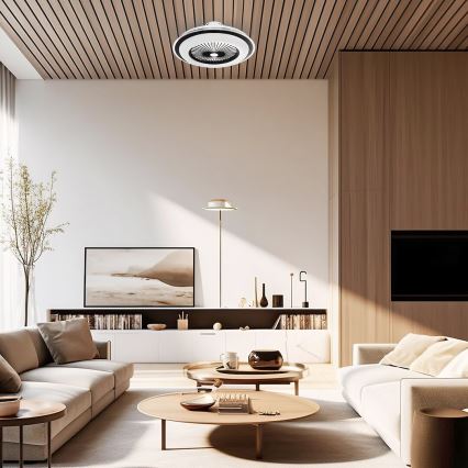 LED Стельовий світильник з вентилятором та регулюванням яскравості ZEPHYR LED/48W/230V 3000-6000K чорний + пульт дистанційного керування