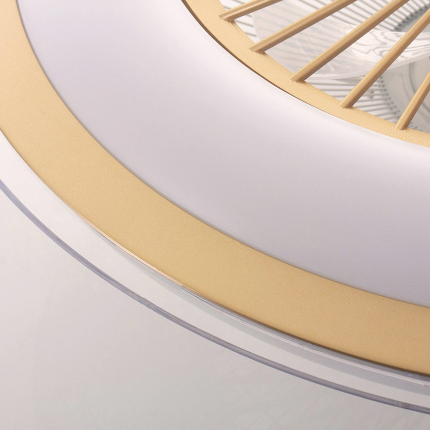 LED Стельовий світильник з вентилятором та регулюванням яскравості ZEPHYR LED/48W/230V 3000-6000K золотий + пульт дистанційного керування