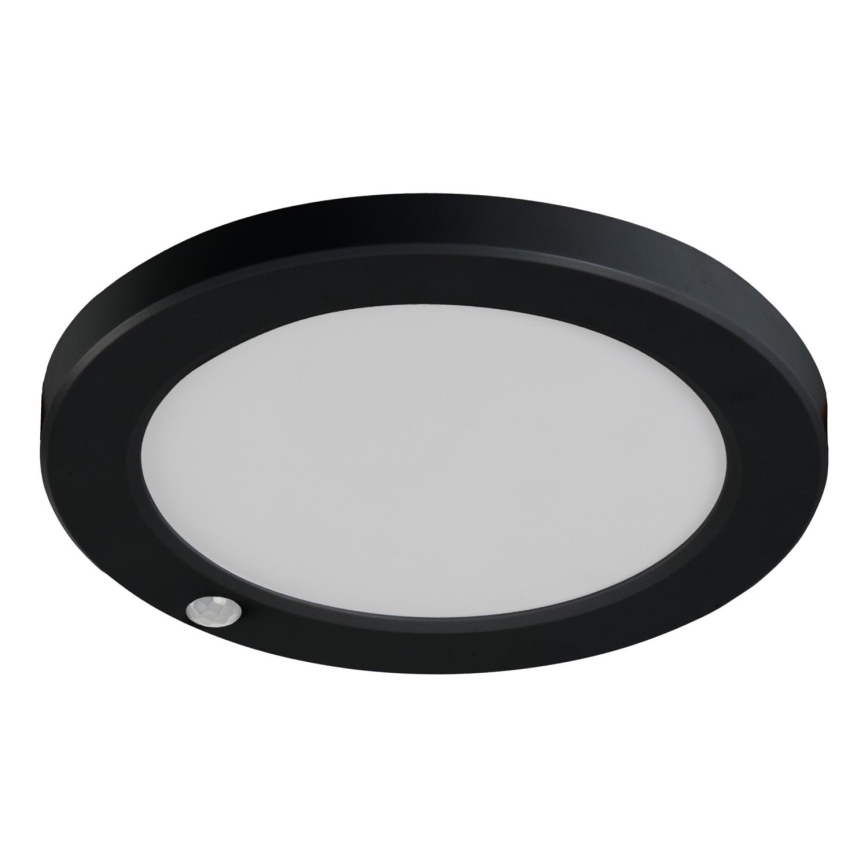 LED Стельовий/вбудований світильник з датчиком руху 2в1 ERGA LED/17W/230V 3000/4000/6500K чорний