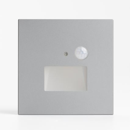 Светодиодный лестничный светильник со встроенным датчиком движения и датчиком сумерек LED/1,5W/230V 3000/4000/6000K серебристый