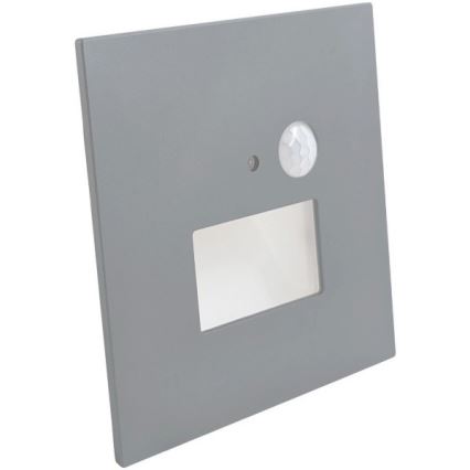 Светодиодный лестничный светильник со встроенным датчиком движения и датчиком сумерек LED/1,5W/230V 3000/4000/6000K серебристый