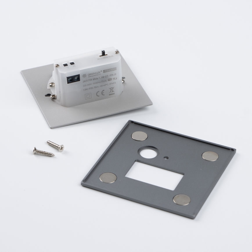 Светодиодный лестничный светильник со встроенным датчиком движения и датчиком сумерек LED/1,5W/230V 3000/4000/6000K серебристый