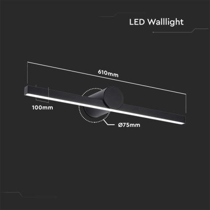 LED-светильник для зеркала в ванной LED/10W/230V 3000K IP65 чёрный