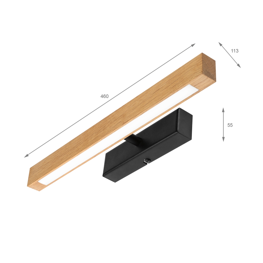 LED-светильник для картин VERDE LED/5,5W/230V 3000K 46 cm дуб/чёрный