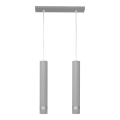 LED Светодиодная люстра на тросе TUBA 2xGU10/4,8W/230V серая/матовый хром