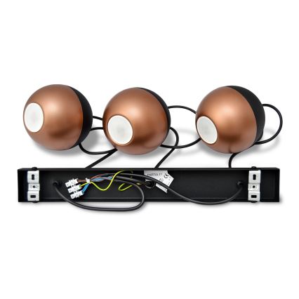 LED Светодиодная подвесная люстра MIDWAY 3xGU10/4,8W/230V черный/медный