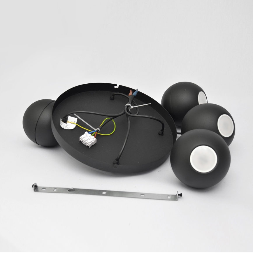 LED Светодиодная подвесная люстра MIDWAY 4xGU10/4,8W/230V черный