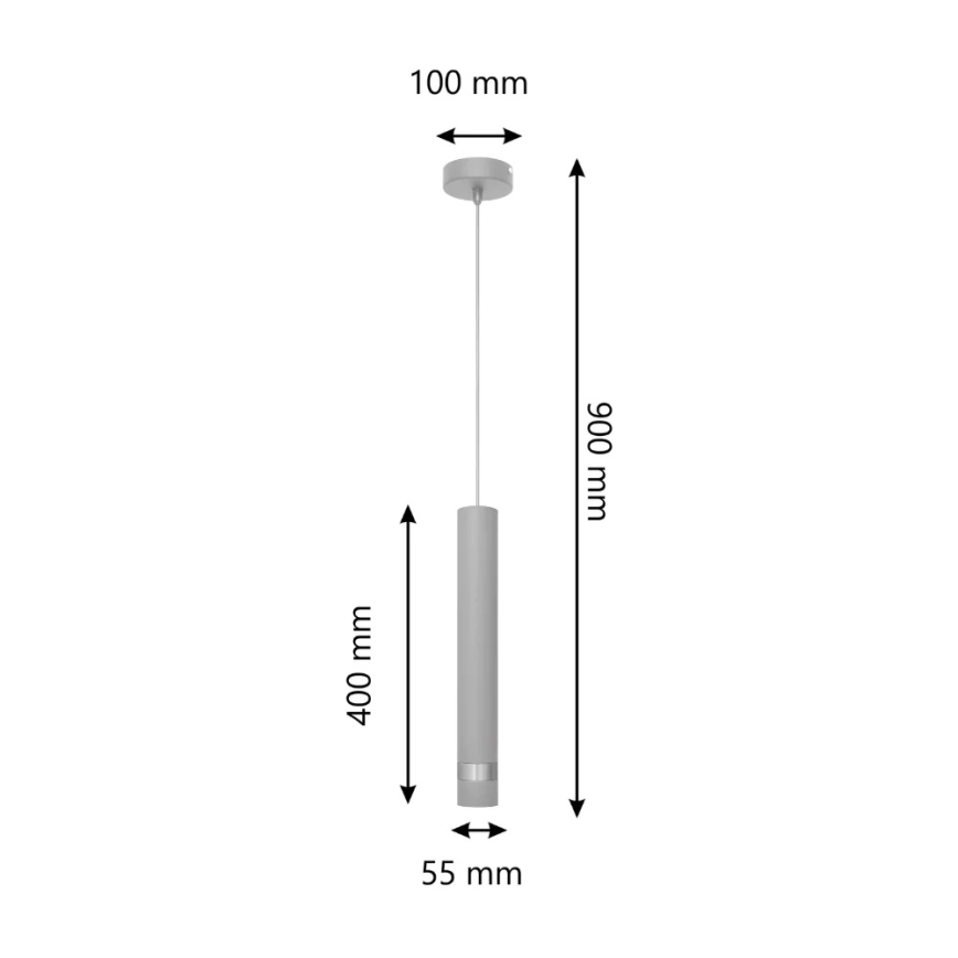 LED Светодиодная подвесная люстра TUBA 1xGU10/4,8W/230V серый/блестящий хром