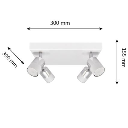 LED Светодиодный точечный светильник TUBSSON 4xGU10/4,8W/230V белый/блестящий хром