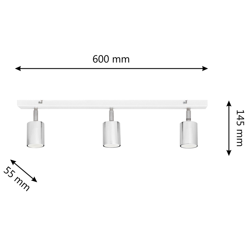 LED Светодиодный точечный светильник TUNE 3xGU10/4,8W/230V матовый хром/белый