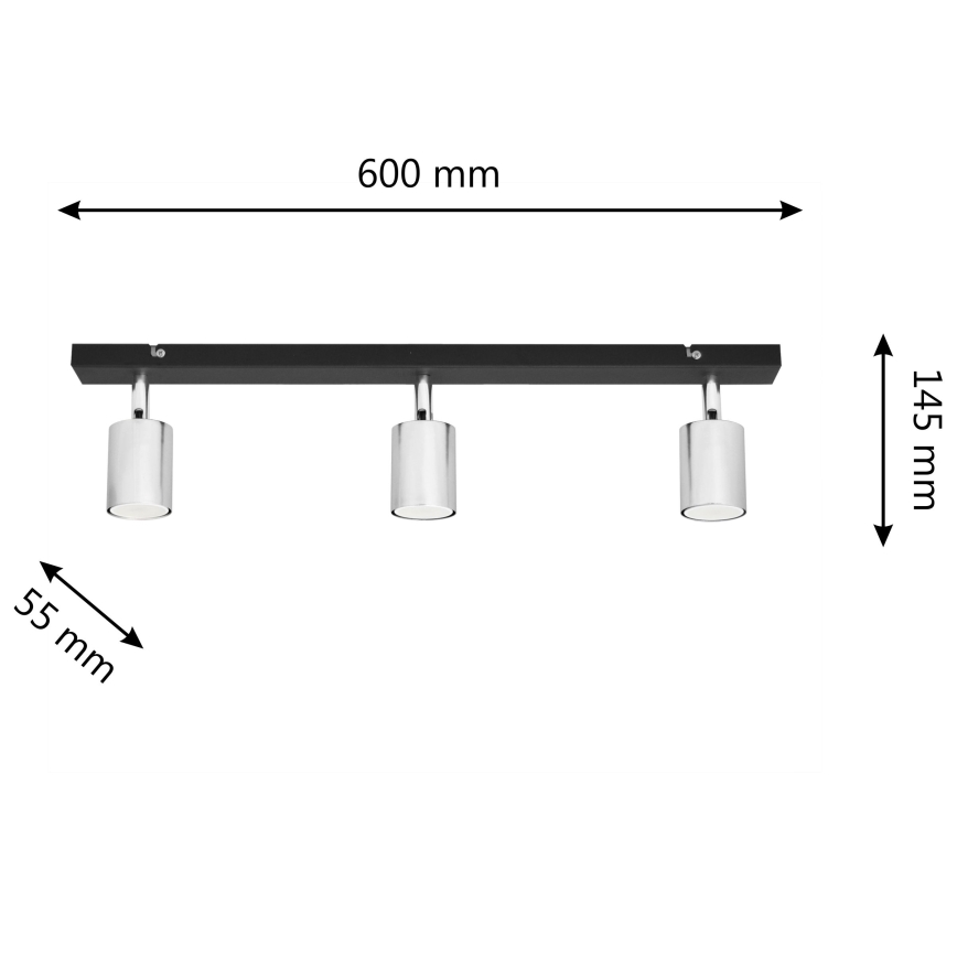 LED Светодиодный точечный светильник TUNE 3xGU10/4,8W/230V матовый хром/черный