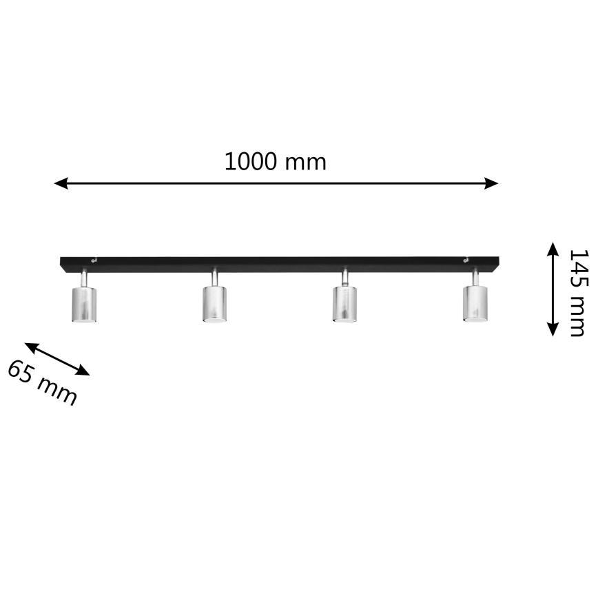 LED Светодиодный точечный светильник TUNE 4xGU10/4,8W/230V матовый хром/черный