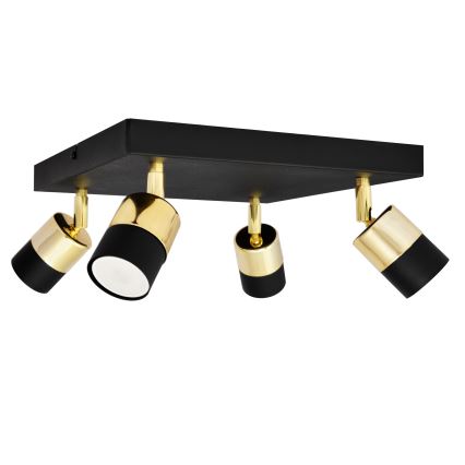 LED Светодиодный точечный светильник TUBSSON 4xGU10/4,8W/230V черный/золотистый