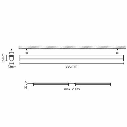 LED світильник для підсвітки стільниці LED/12W/230V 4000K