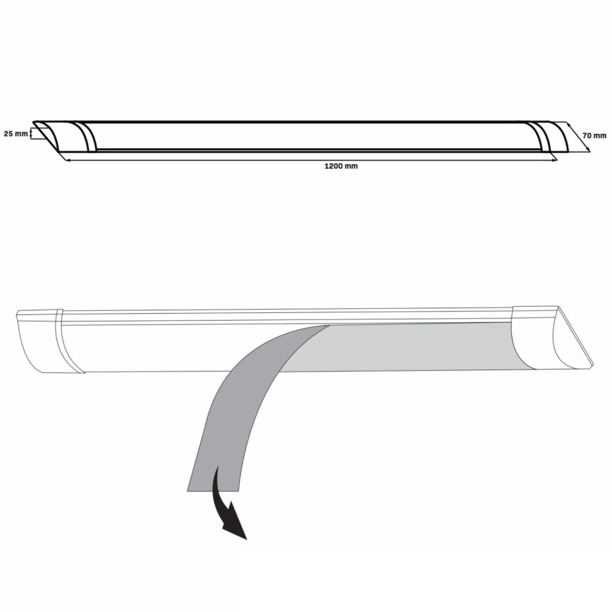 LED світильник для підсвітки стільниці LED/36W/230V 4000K 120 см білий
