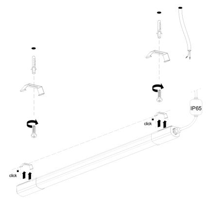 LED Світильник для підсвітки стільниці LED/36W/230V 4000K 120 см чорний
