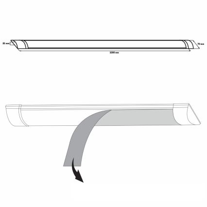 LED світильник для підсвітки стільниці LED/50W/230V 4000K 150 см білий