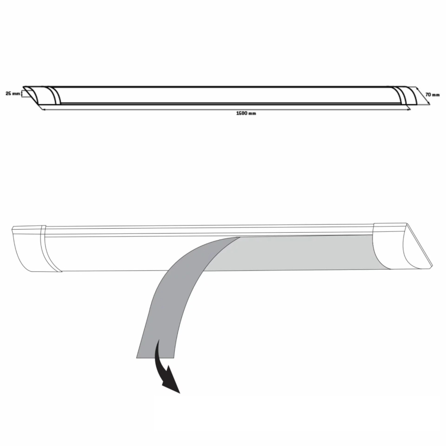 LED світильник для підсвітки стільниці LED/50W/230V 4000K 150 см білий
