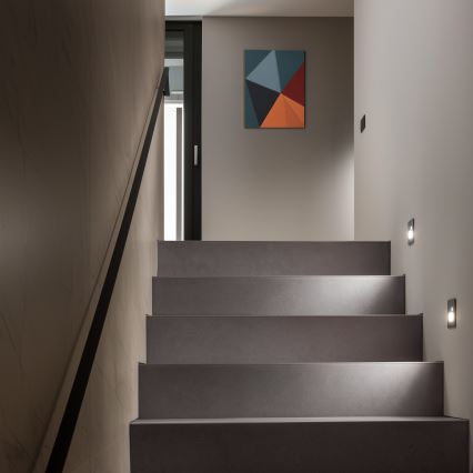 LED сходовий світильник з датчиком руху та датчиком сутінок LED/1,5W/230V 3000/4000/6500K антрацит