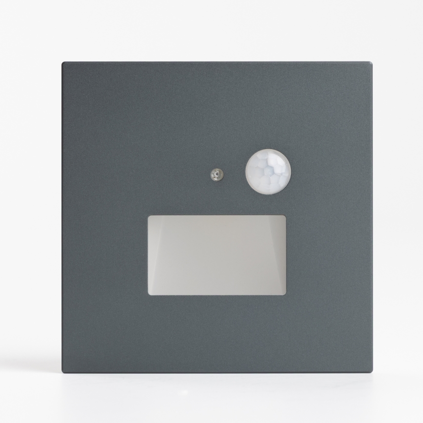 LED сходовий світильник з датчиком руху та датчиком сутінок LED/1,5W/230V 3000/4000/6500K антрацит