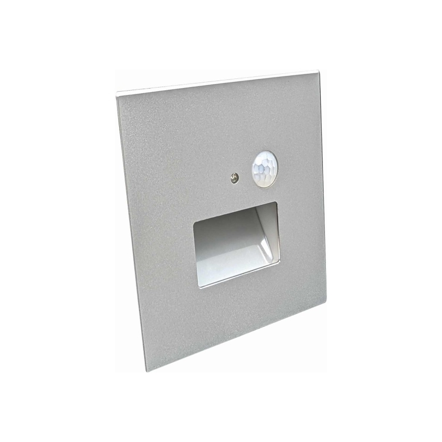 LED сходовий світильник з датчиком руху та сутінків LED/1,5W/230V 3000/4000/6000K сірий